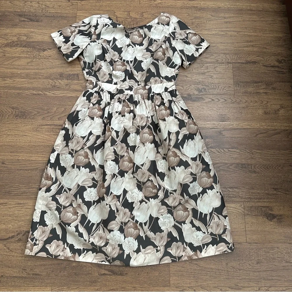 NWOT$398 J. Crew Collection Luela Antique Tulip Fit & Flare dress size 4_8